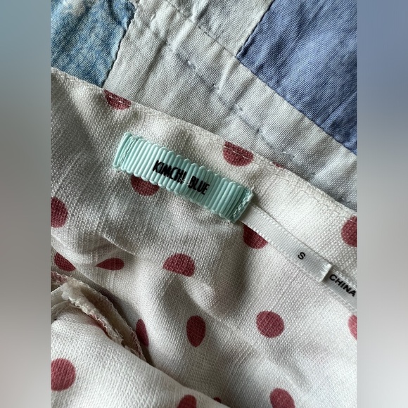 Kimchi Blue Womens Pink White Polka Dot Preppy Button Up Front Halter Top Small - Picture 5 of 8